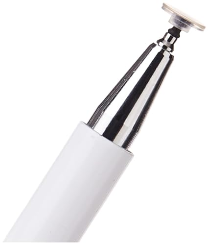 Image of Amazon Basics Capacitive Stylus Pen for iOS and Android Touchscreen Devices, Fine Point Disc Tip, Lightweight Metal Body with Magnetic Cover (White)