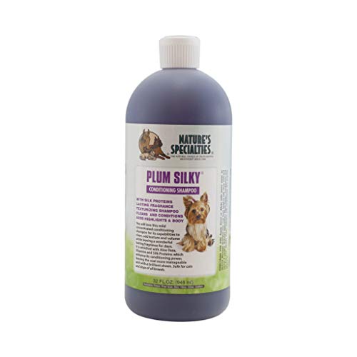 Image of Nature's Specialties Plum Silky Groom Bundle, Ultra Concentrated Shampoo + Conditioner + Mixing Bottle, 32oz, Made in USA