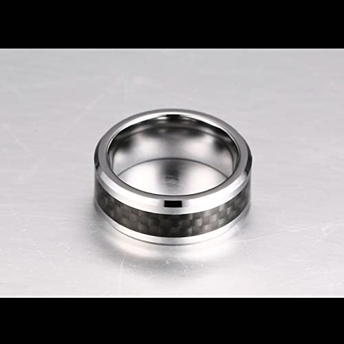 Anillo de plata de tungsteno pulido de alta joyería para boda 4