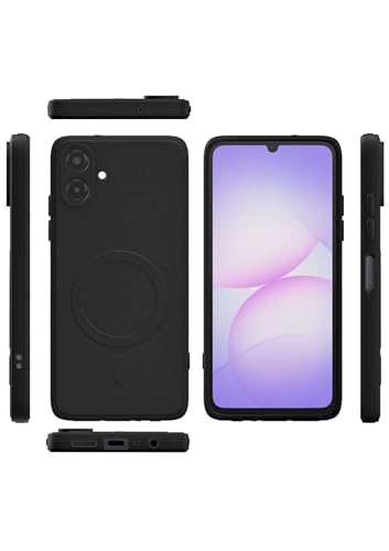 Image of amazon basics Back Cover for Samsung Galaxy A07 / M07 5G Soft Matte Silicone Mag-Safe Design (Mag-Safe Not Support) Camera Protection | Slim Fit Bumper Cover (Black)
