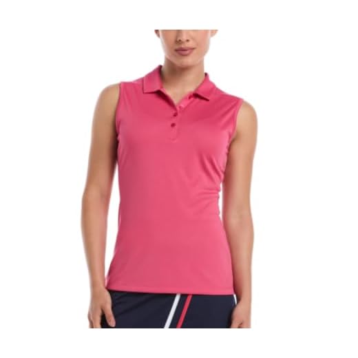 Callaway Golf Ladies Tournament Polo, Sleeveless Polo Shirt for Women, pink, S