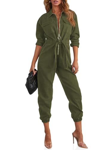 Cicy Bell M7P320JL0S Women'S Long Sleeve Utility Jumpsuits Elastic Waist Zip Up Long Pants Jogger Rompers thumb #3