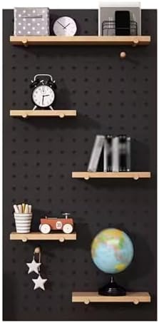 Pegboard Wall Storage Shelf,Pegboard Wall Storage,Pegboard Wall Mount Storage Pegboard with Shelf Rectangular Solid Wood Pegboard for Bedroom Living Room Office Organizer Pegboard (Color : B