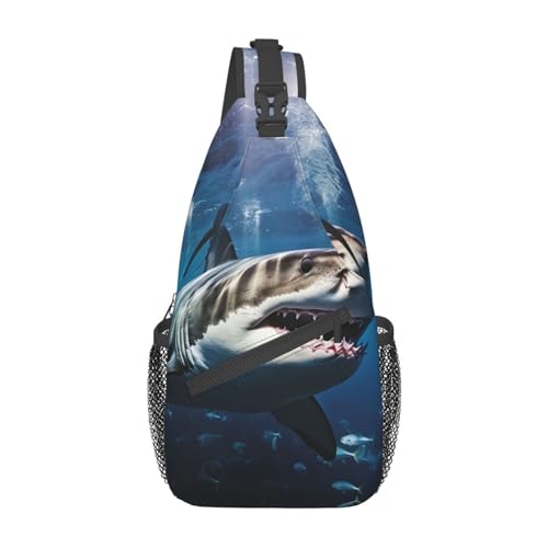 Sac à dos de voyage avec imprimé requin grand format pour randonnée