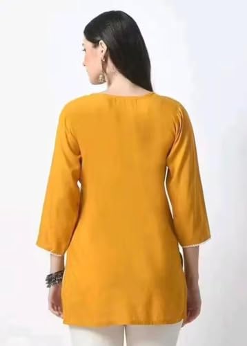 Image of Women's Rayon Kashmiri Embroidered Short Kurti | Stylish and Comfortable Kashmiri Short Kurti Tops for Casual Or Special Occasions | Pack of 2 Combo |