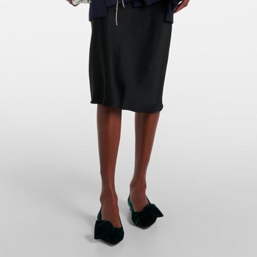 FOWT Women Pointed Toe Bow Pumps Slip on Comfortable Flats Office Daliy Walk Street Date Shoes Size 4-16 US3