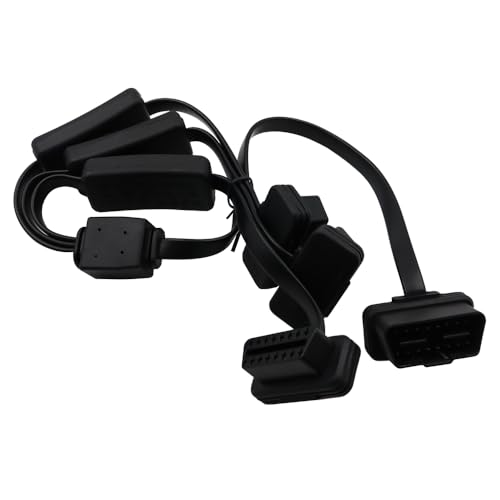 Immagine prodotto: CENPEK OBDII da 1 a 3 cavo di prolunga diagnostico con cavo sdoppiatore a Y da 16 pin a profilo ultra basso maschio a femmina con interruttore di alimentazione individuale 60 cm