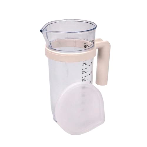 Anakel Home 1L Measuring Jug with Lid | Kitchen Measuring Cup for Blenders with Screen-Printed Measurements | 20.5 x 7.5 cm, Removable Handle, Durable Plastic