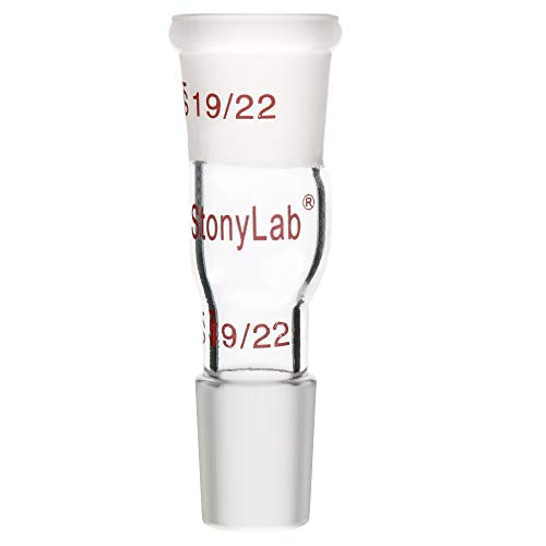 Adaptateur droit en verre borosilicate resistant 19/22 30mm