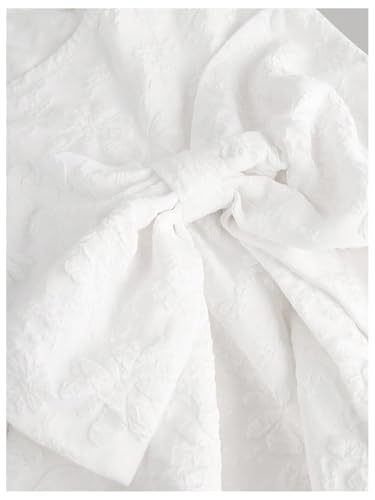 SHENHE Girl's Big Bow Strapless Dress A Line Flowy Textured Flower Fit and Flare Party Dresses4