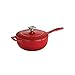 Tramontina Bestow Enameled Cast Iron Saucier Pan with Lid, 3-quart, Red