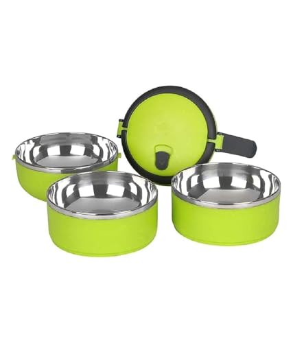 Image of 3 Layer Steel Insulated Lunch Box for Office Use (Multicolor) | Leak-Proof Tiffn Box with Airtight Food Containers | Hot Tiffin Box for Office,School | Lunch Box for Men Women Kids(1-pcs)