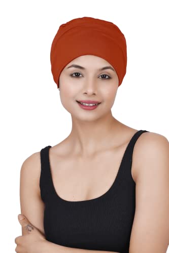 Image of The Headscarves Women Silky Soft Bamboo Viscose Sleep Cap for Hair Loss Chemo Headwear Skull Cap Free Size (Multicolor) (HS3 Multicolor)