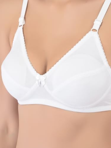 Image of Softline Women's Cotton Blend Wire-Free Non-Padded | Full Coverage Bra Combo | Cut & Sew Design (Pack of 2)