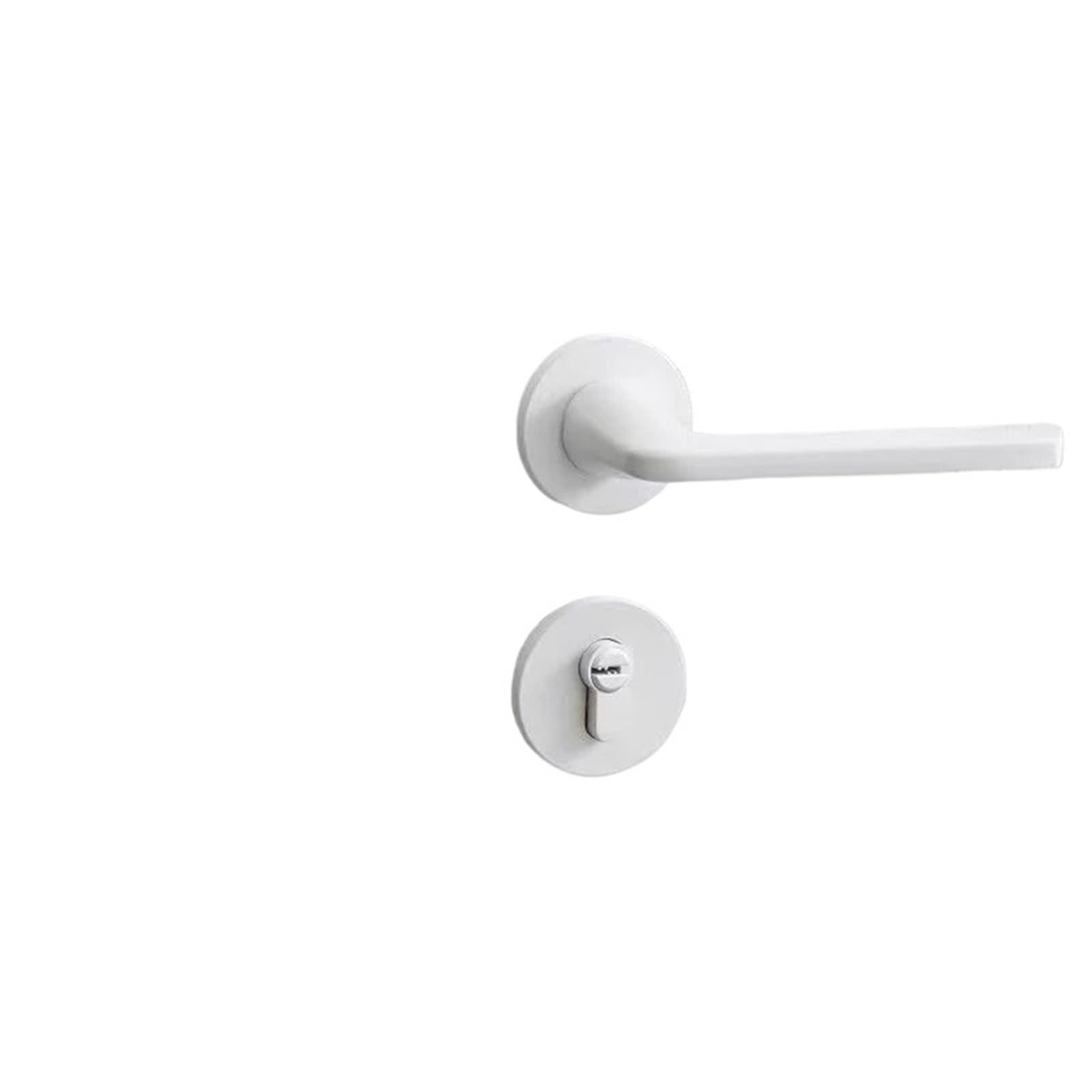 Yshiuol A Door Handles Bedroom Security Door Locks Bathroom Silent Split Mechanical Lock Mute Handle Deadbolt White Home Furniture Hardware For Home Nd Office(A)