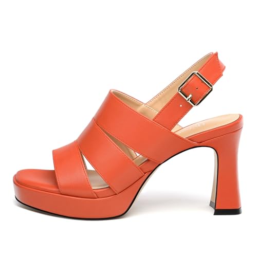 Heels for Women Block Chunky Platform High Heels Open Toe Square Strappy Heel Sandals Wedding Prom Party Fashion Slingback Dress Pump Sandals2