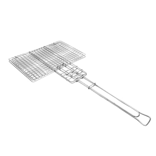Coghlan's Deluxe Broiler for Camping and Outdoor Grilling – Hinged Chrome-Plated Basket with Locking Handle, Ideal for Portable Cooking and Barbecue Over Open Fires