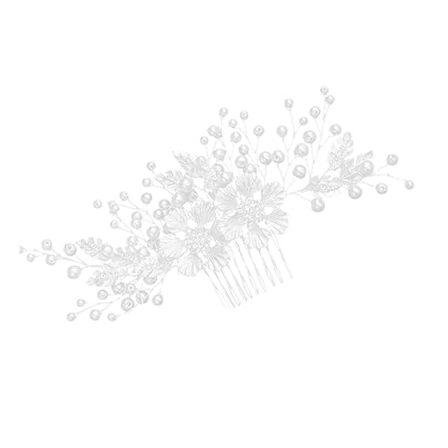 PAMINGONO 花のデザインのパール髪飾り 結婚式用美しいヘアコーム 手作り新