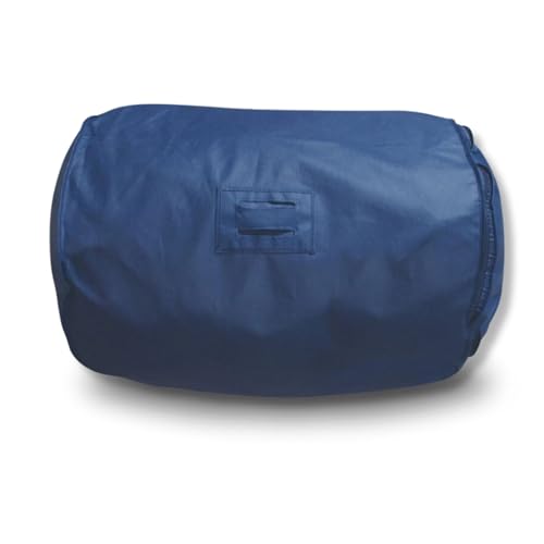 Hoesh UK Navy Double Duvet Storage Bag - Breathable Cotton Under Bed Blanket Comforter & Quilt Holder Organizer - Zippered Underbed Duvet Holder for Bedding