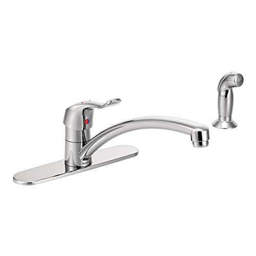 Black Friday - 60% OFF Moen 8717 Commercial M-Dura Single-Mount Kitchen Faucet with 12-Inch Spout Reach and Side Spray, 1.5-gpm, Chrome
