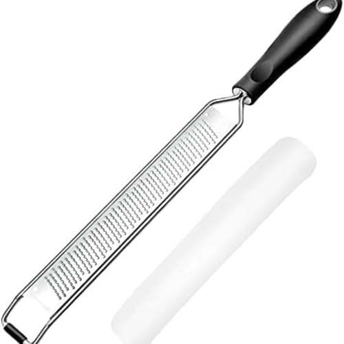 Ralador Tipo Régua em Aço Inox com Cabo Ergonômico Ideal para Queijo, Limão, Gengibre e Chocolate