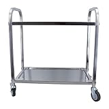 Carrito de cocina de acero inoxidable con ruedas de bloqueo de 2 niveles para un mejor almacenamiento y nización, ideal para restaurantes, hoteles y uso doméstico