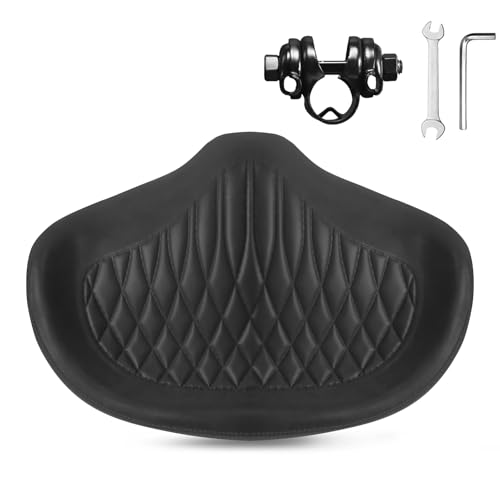 Image of BUCKLOS New Noseless Bike Seat for Comfort Men&Women Extra Wide Bicycle Seat Cushion Oversized Comfortabele Foam Padded Bike Saddle for Peloton Exercise Bike Ebike Cruiser Bikes