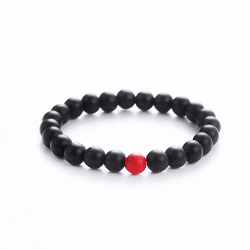 2Pcs Matte Lava Rock Volcanic Stone Beads Stretch Bracelet Stacking Frosted Gemstone Turquoise Seed Bracelet Matching Relationship Long Distance for Women Men Meditation Relax Anxiety Jewelry-style B - Image 5