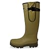 Dirt Boot Neoprene lined Gamekeeper Wellington Muck Field Gusset Boots Wellies (Khaki, 10) #3