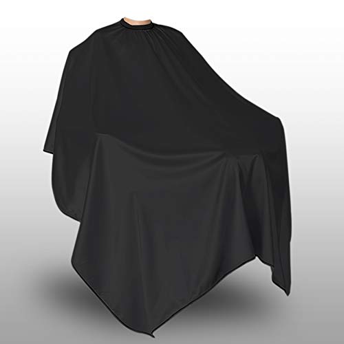 Delkinz Barber Cape Large Size With Adjustable Snap Closure Waterproof Hair Cutting Salon Cape For Men, Women And Kids- Perfect For Hairstylists - Black (Black - Pack Of 1) #TOP7