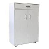 eacommerce | Scarpiera 4 ripiani, 2 ante, 1 cassetto | Legno melaminico, 63x33x95H cm | Ri...