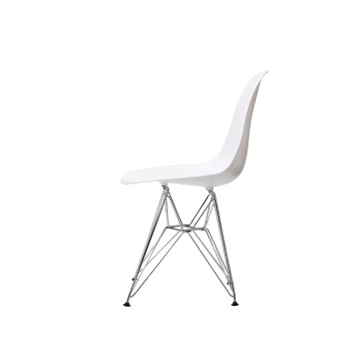 Modway Paris Mid-Century Modern Molded Plastic Dining Chair With Steel Metal Base In White, One #TOP7