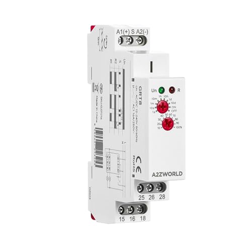 Relè Passo Passo e Temporizzatore Modulare, Silenzioso AC/DC 12V 24V 220V, 2 Funzioni in 1 (Bistabile + Timer 0.1s–10 Giorni), 2 Uscite 16A, 1 Modulo Barra DIN IP20