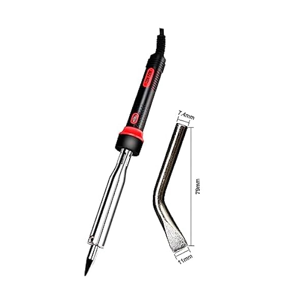 Lödning kit Elektriskt lödkolv med hög effekt, elektroniskt reparationsverktyg, elektrisk lödkolv med justerbar temperatur 80W 1 st lödkolvspets (Size : 1, Color : Curved LS200 200W)
