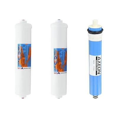 Vertex PWC Reverse Osmosis Water Filter Replacement Kit 3-stage Filters - 50 GPD RO Membrane Cartridge for Under Sink Drinking Water System