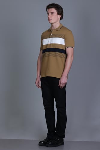 Image of SANE ORIGINALS T-Shirt for Men with Pocket || Textured Striped Polo for Men