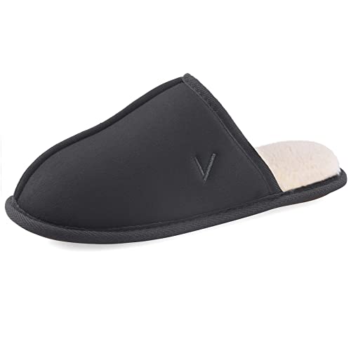 Image of Mens Scuff Slippers Micro Suede Memory Foam Slide Clogs Slip on Indoor Outdoor House Shoes