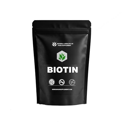 Biotin (180 Tablets) 10,000mcg per Tablet - Vitamin B7 - Hair, Skin, and Nail Support - Easy to Swallow - Suitable for Vegans