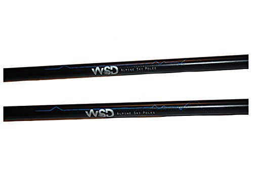 WSD Alpine Downshill ski Poles Adult Black Aluminum with Baskets Pair New (115cm/46) - Thumbnail 3