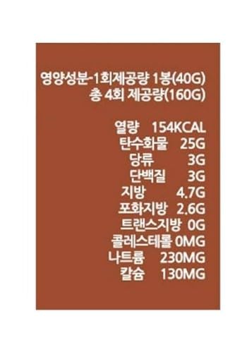 Nutritional information panel for ORION Goraebob in Korean