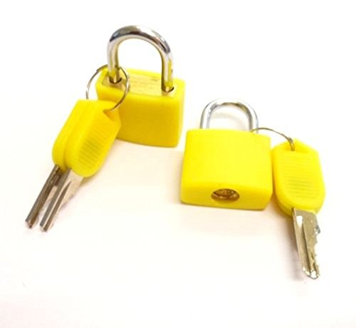 Preisvergleich Produktbild Distinct® 2pcs Reise Tiny Koffer Schloss Schubladenschrank Toolbox Padlock Gym Schließfächer Keys (Gelb)
