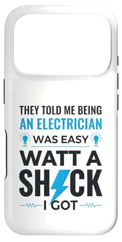 Electrician Funny Watt A Shock ���p �v���[���g T�V���c �X�}�z�P�[�X iPhone 17 Pro �p