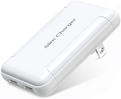 Charger Block, OKRAY Flat&Foldable Dual USB-A Ports Phone Charger Wall Plug