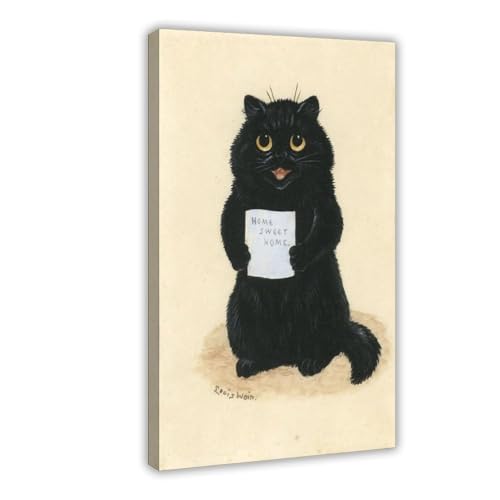 Impression sur toile Louis Wain Home Sweet Home pour déco bureau chat