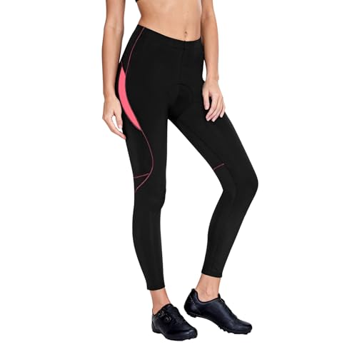 Santic Pantalon Cycliste Femme Rembourr Pantalon Cyclisme Longues avec Coussin pour Femme Rose EU L