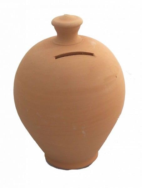 Salvadanaio In Terracotta Art Déco - Handmade Italy, 25cm, Senza Foro, Decorativo - Foto 3