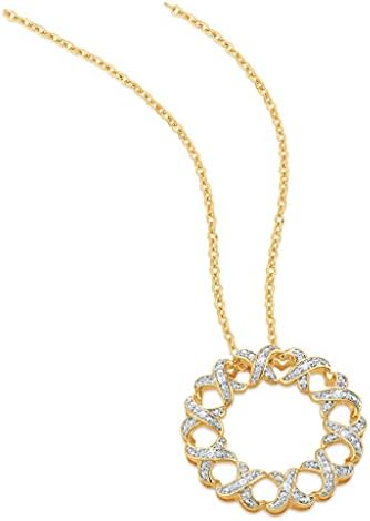 The Danbury Mint Endless Kisses Diamond Pendant - Heart Necklace - Gold Pendant #6313-002