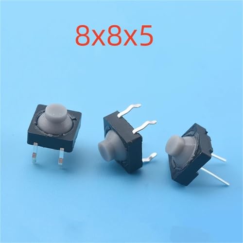 Interruptor silencioso de silicona 8x8x5 mm pulsador táctil vertical 2 pin micro switch 3