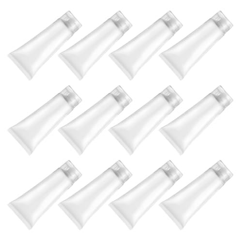 EPIGEIST 30 Piezas Unidades Tubos Rellenable Plástico con Tapa Abatible para Gel Ducha Champú Loción Cremas Viaje Uso Fácil Llenado Rápido