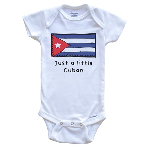 Just A Little Cuban Funny Cute Cuba Flag One Piece Baby Bodysuit